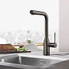 Смеситель для кухни GROHE Essence New с выдвижным изливом, тёмный графит глянец (30270A00) Смеситель для кухни GROHE Essence New с выдвижным изливом, тёмный графит глянец (30270A00)