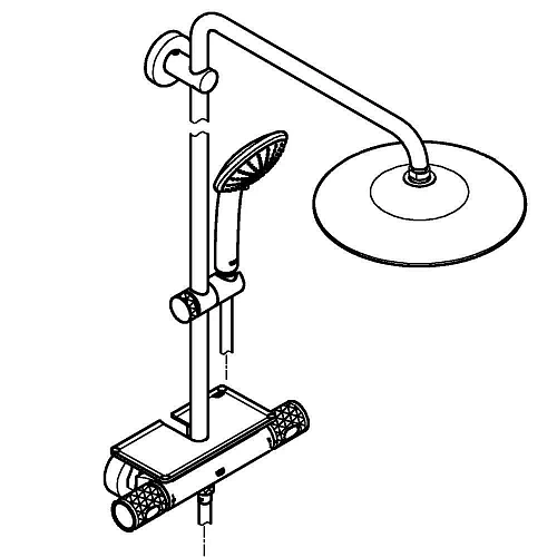 Душевая система GROHE Vitalio Joy 260 с термостатом для душа, с полочкой, хром (26403002) Душевая система GROHE Vitalio Joy 260 с термостатом для душа, с полочкой, хром (26403002)