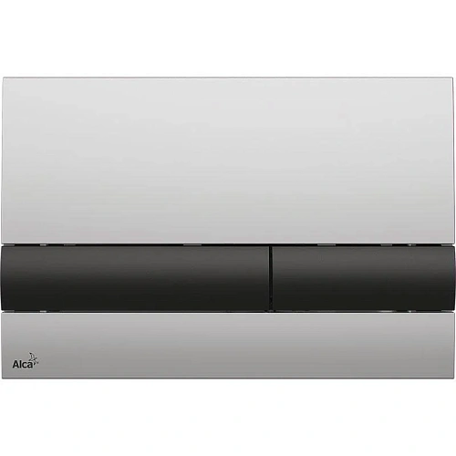 Клавиша смыва Alcaplast M1712-8 хром-матовая/черная Клавиша смыва Alcaplast M1712-8 хром-матовая/черная