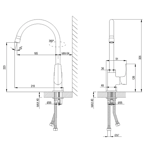 Смеситель для кухни Lemark Plus Factor LM1605C, хром Смеситель для кухни Lemark Plus Factor LM1605C, хром