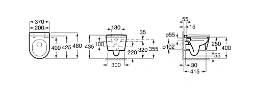 Унитаз подвесной Roca Inspira Round безободковый 346528000 Унитаз подвесной Roca Inspira Round безободковый 346528000
