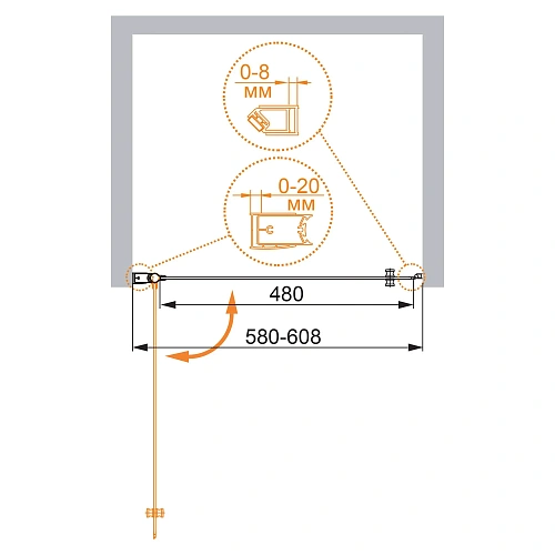 Душевая дверь CEZARES ELENA-W-B-1-60-P-Cr-L 60см стекло рифленое, профиль хром Душевая дверь CEZARES ELENA-W-B-1-60-P-Cr-L 60см стекло рифленое, профиль хром