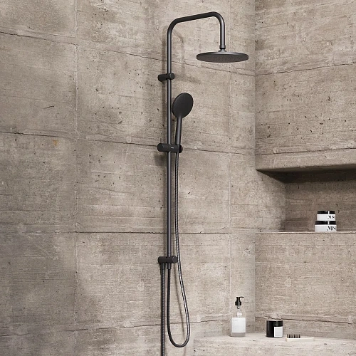 Душевая система Damixa Jupiter 977000300, верхний душ 225 мм штанга 1010 мм, черный Душевая система Damixa Jupiter 977000300, верхний душ 225 мм штанга 1010 мм, черный