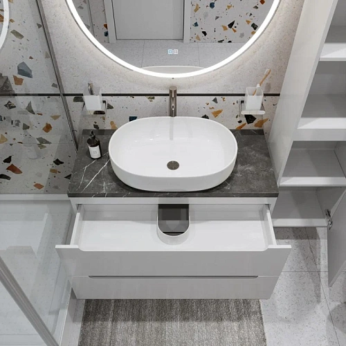 Тумба со столешницей и раковиной BelBagno ETNA 100 etna100bl-kepmno-1084-set подвесная ETNA100BL-KEPMNO-1084-SET Тумба со столешницей и раковиной BelBagno ETNA 100 etna100bl-kepmno-1084-set подвесная ETNA100BL-KEPMNO-1084-SET