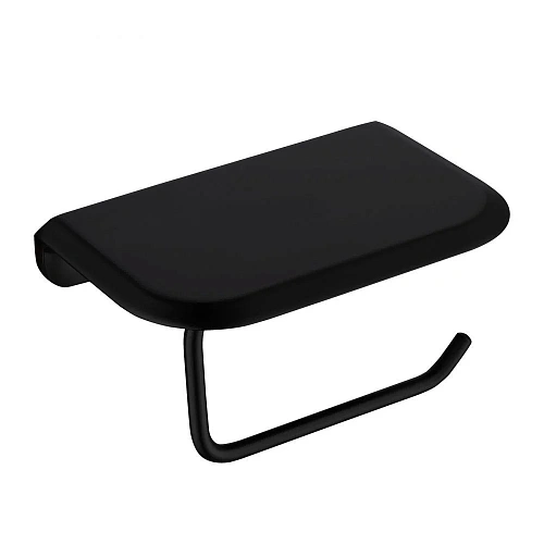 Держатель туалетной бумаги ABBER Nord AA1530B с полкой для телефона черный матовый Держатель туалетной бумаги ABBER Nord AA1530B с полкой для телефона черный матовый