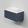 Тумба под раковину La Fenice TERRA Blu Grigio 80 NFNC-01-TER-BG-80-3-GG синяя матовая с белой столешницей