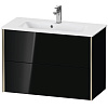 Картинка анонса товара «тумба под раковину duravit xviu xv41790b140 подвесная 81 см черный глянцевый»