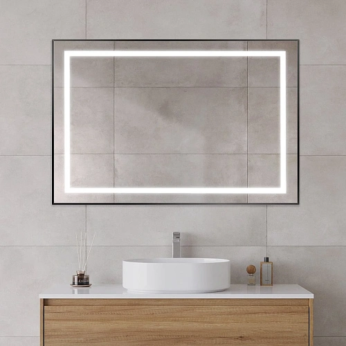 Зеркало BelBagno SPC-KRAFT-1200-800-SENS-NERO 1200x800x32 мм с подсветкой и сенсорным выключателем Зеркало BelBagno SPC-KRAFT-1200-800-SENS-NERO 1200x800x32 мм с подсветкой и сенсорным выключателем