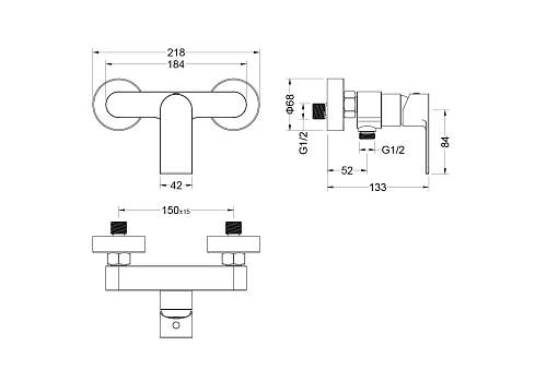 Смеситель для душа Aquatek ЛИРА AQ1460CR Хром Смеситель для душа Aquatek ЛИРА AQ1460CR Хром