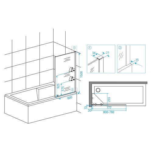 Шторка на ванну RGW Screens SC-54 800 мм Easy Clean хром Шторка на ванну RGW Screens SC-54 800 мм Easy Clean хром