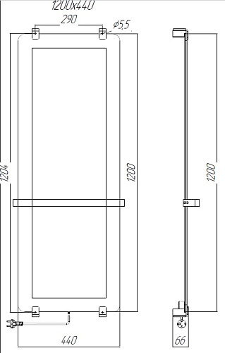 Полотенцесушитель электрический Allen Brau Infinity 120x44 00325631 с рейлингом 2.0 и креплением, медь брашированная Полотенцесушитель электрический Allen Brau Infinity 120x44 00325631 с рейлингом 2.0 и креплением, медь брашированная