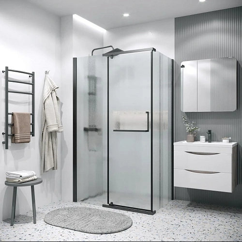 Боковая стенка GROSSMAN Pragma 200.K33.03.80.21.02 (80x195) черный матовый, стекло шиншилла Боковая стенка GROSSMAN Pragma 200.K33.03.80.21.02 (80x195) черный матовый, стекло шиншилла