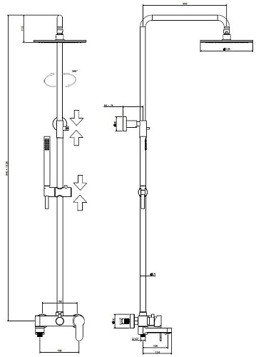 Душевая система Paffoni Blu ZCOL632BO белый матовый Душевая система Paffoni Blu ZCOL632BO белый матовый