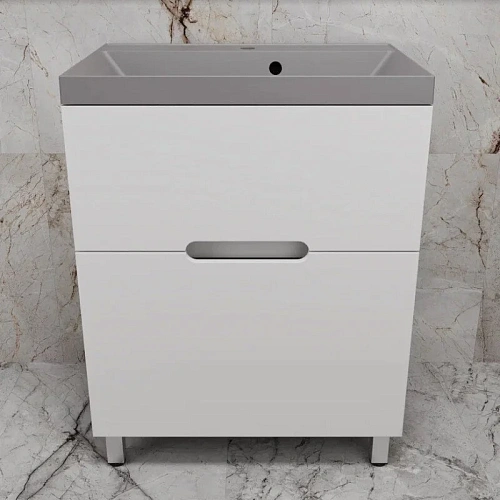 Тумба под раковину Style Line Матис 70 см ЛС-00002442 напольная, белый матовый Тумба под раковину Style Line Матис 70 см ЛС-00002442 напольная, белый матовый