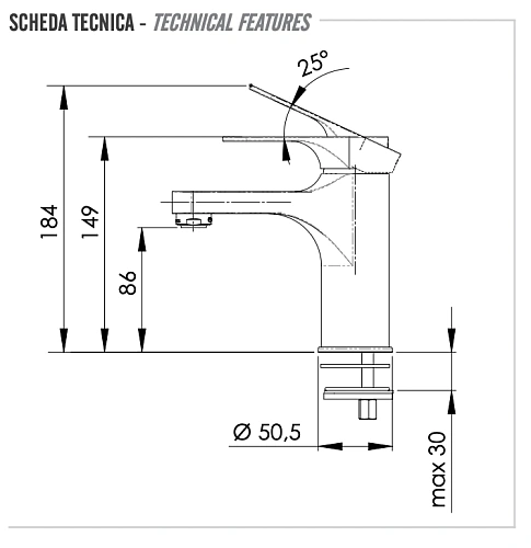 Смеситель для раковины Remer Class Line L12 Смеситель для раковины Remer Class Line L12