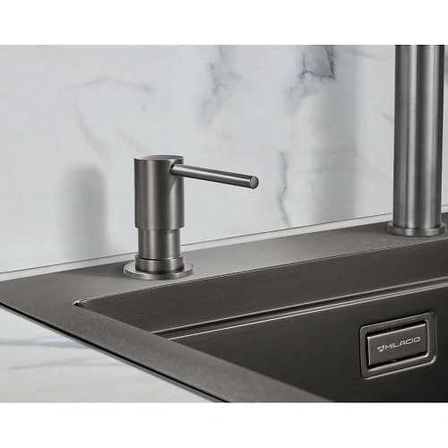 Дозатор жидкого мыла Milacio MCU.934.GM, вороненая сталь Дозатор жидкого мыла Milacio MCU.934.GM, вороненая сталь