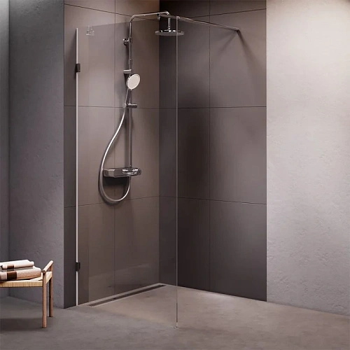 Душевая перегородка AM.PM X-Joy W94UWI-90-F1-MTE 90x195, стекло прозрачное 8 мм с покрытием, профиль хром матовый Душевая перегородка AM.PM X-Joy W94UWI-90-F1-MTE 90x195, стекло прозрачное 8 мм с покрытием, профиль хром матовый