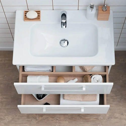 Тумба под раковину DREJA GIO, 80 см, подвесная, 2 ящика, белый глянец 77.0103W Тумба под раковину DREJA GIO, 80 см, подвесная, 2 ящика, белый глянец 77.0103W