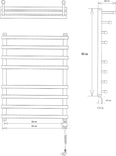 Полотенцесушитель электрический EWRIKA Медея Pr 80х50 R, состаренная бронза 473296 Полотенцесушитель электрический EWRIKA Медея Pr 80х50 R, состаренная бронза 473296