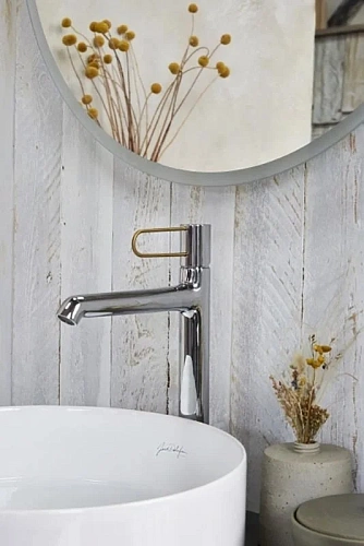 Смеситель для раковины Jacob Delafon Odeon Rive Gauche E21030-GLD-CP с донным клапаном Смеситель для раковины Jacob Delafon Odeon Rive Gauche E21030-GLD-CP с донным клапаном