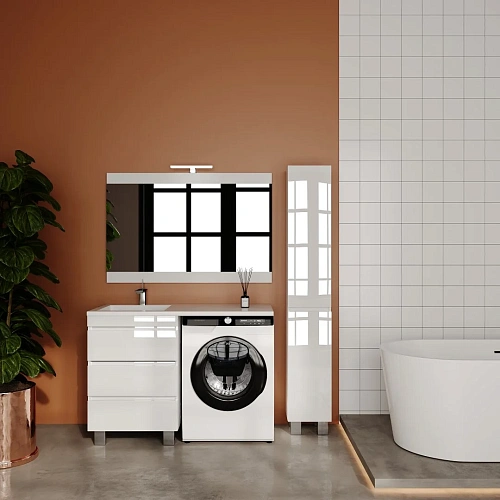 Тумба под раковину Style Line Даллас ЛЕОН 120 Люкс белая, PLUS напольная СС-00002439 Тумба под раковину Style Line Даллас ЛЕОН 120 Люкс белая, PLUS напольная СС-00002439