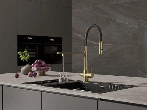 Смеситель для кухни Cersanit ZEN 68251 золотой Смеситель для кухни Cersanit ZEN 68251 золотой