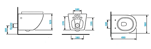 Унитаз подвесной Ceruttispa SELLA Aria CT7183 безободковый, сиденье микролифт Унитаз подвесной Ceruttispa SELLA Aria CT7183 безободковый, сиденье микролифт