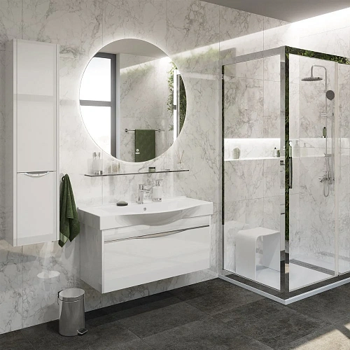 Зеркало STWORKI Мальмё 100 с ореольной подсветкой, сенсор на зеркале, круглое, настенное 465745 Зеркало STWORKI Мальмё 100 с ореольной подсветкой, сенсор на зеркале, круглое, настенное 465745