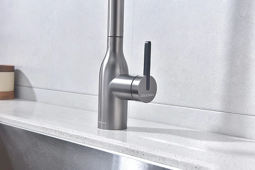 Смеситель для кухни Paulmark Universal вороненая сталь Un213880-GM Смеситель для кухни Paulmark Universal вороненая сталь Un213880-GM