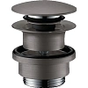 Донный клапан Hansgrohe push-open 50100340, шлифованный черный хром Донный клапан Hansgrohe push-open 50100340, шлифованный черный хром