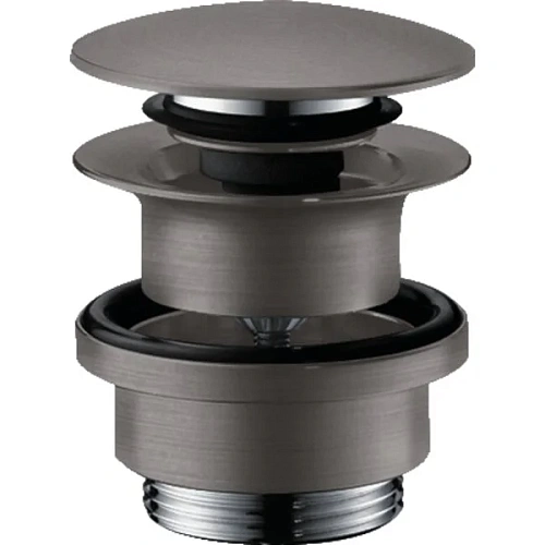 Донный клапан Hansgrohe push-open 50100340, шлифованный черный хром Донный клапан Hansgrohe push-open 50100340, шлифованный черный хром