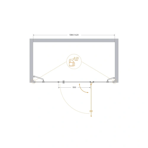 Душевая дверь CEZARES VERONA-W-B-13-40+60/40-P-Cr-R 140см стекло рифленое, профиль хром Душевая дверь CEZARES VERONA-W-B-13-40+60/40-P-Cr-R 140см стекло рифленое, профиль хром