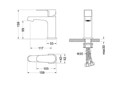 Смеситель для раковины Aquatek ОБЕРОН AQ1210MB Черный матовый Смеситель для раковины Aquatek ОБЕРОН AQ1210MB Черный матовый