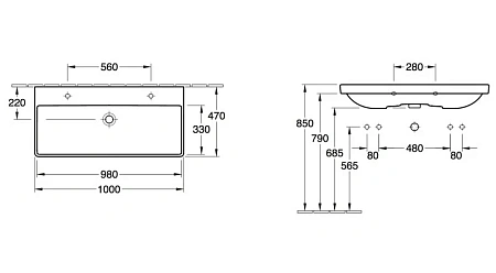Раковина Villeroy & Boch Avento 4156A5R1 (4156 A5 R1) CeramicPlus Раковина Villeroy & Boch Avento 4156A5R1 (4156 A5 R1) CeramicPlus