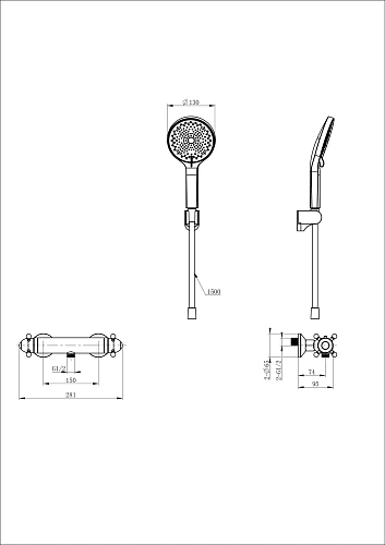 Смеситель для душа Wonzon & Woghand с термостатом, белый матовый (WW-B2048-A-MW) Смеситель для душа Wonzon & Woghand с термостатом, белый матовый (WW-B2048-A-MW)