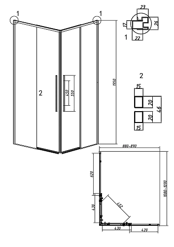 Душевой уголок GROSSMAN Galaxy 1/2.K33.01.11.32.00-1/2.K33.01.90.32.00 (110х90х195) раздвижная,золото сатин,стекло прозрачное Душевой уголок GROSSMAN Galaxy 1/2.K33.01.11.32.00-1/2.K33.01.90.32.00 (110х90х195) раздвижная,золото сатин,стекло прозрачное