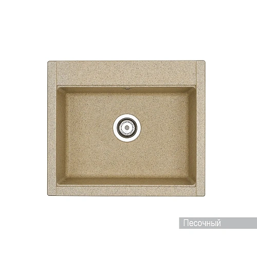 Кухонная мойка Aquaton Делия 60 1A715232LD220 из литого мрамора, прямоугольная, песочная Кухонная мойка Aquaton Делия 60 1A715232LD220 из литого мрамора, прямоугольная, песочная