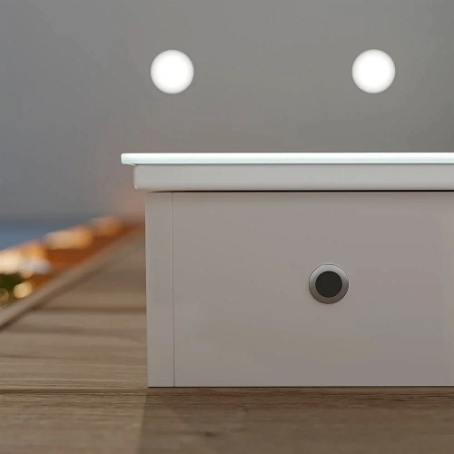 Зеркальный шкаф STWORKI Стокгольм МВК082 80, с подсветкой, прямоугольное, белое, в стиле лофт, навес 541623 Зеркальный шкаф STWORKI Стокгольм МВК082 80, с подсветкой, прямоугольное, белое, в стиле лофт, навес 541623