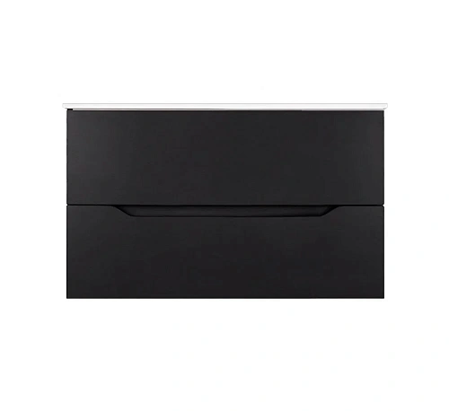 Тумба с раковиной Orange Line Li-100Tub+Ra подвесная, черный матовый Тумба с раковиной Orange Line Li-100Tub+Ra подвесная, черный матовый