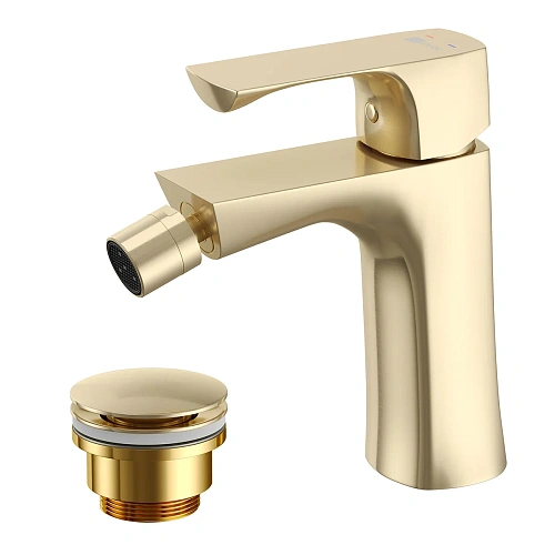 Смеситель для биде Lemark Ursus LM7208BG, брашированное золото Смеситель для биде Lemark Ursus LM7208BG, брашированное золото