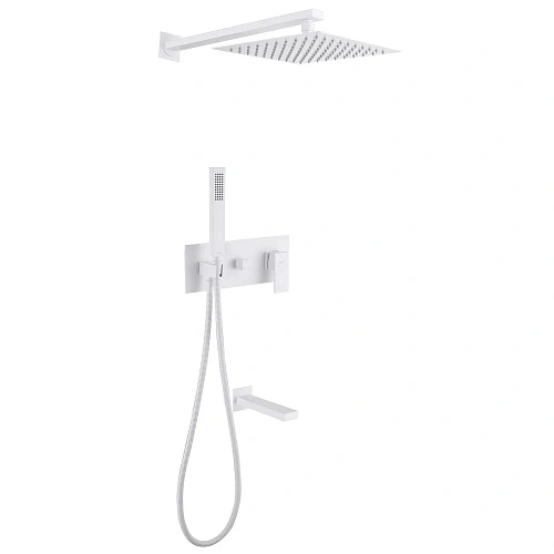 Душевая система ABBER Daheim AF8217W скрытого монтажа с изливом, белая матовая Душевая система ABBER Daheim AF8217W скрытого монтажа с изливом, белая матовая