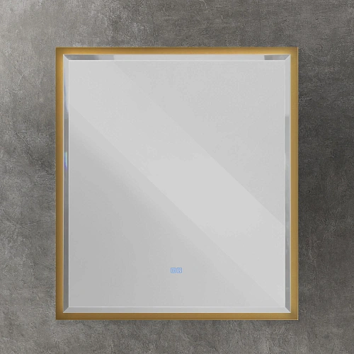 Зеркало CEZARES INTERNI 800x900 CZR-SPC-INT-800-900-LED-TCH-WARM-BORO с подсветкой, сенсорном и подогревом, брашированное золото Зеркало CEZARES INTERNI 800x900 CZR-SPC-INT-800-900-LED-TCH-WARM-BORO с подсветкой, сенсорном и подогревом, брашированное золото