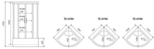 Душевая кабина Timo eco TE-0790 90x90x218 Душевая кабина Timo eco TE-0790 90x90x218