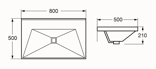 Раковина CEZARES CZR-1188-800/500 Раковина CEZARES CZR-1188-800/500