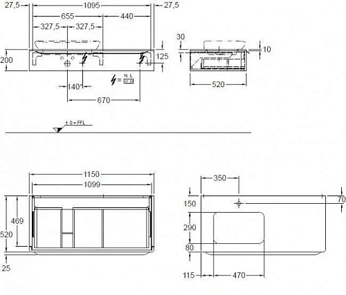 Тумба под раковину Geberit MyDay 824261000 115 см Тумба под раковину Geberit MyDay 824261000 115 см