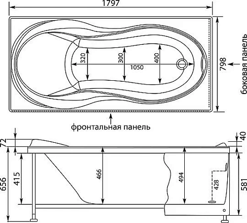 Акриловая ванна Aquanet Grenada 180x80 (с каркасом) 00205395 Акриловая ванна Aquanet Grenada 180x80 (с каркасом) 00205395