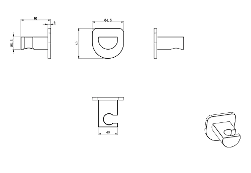 Держатель ручного душа Wonzon & Woghand хром (WW-994216-CR) Держатель ручного душа Wonzon & Woghand хром (WW-994216-CR)