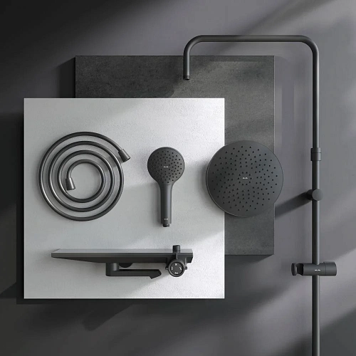 Душевая система AM.PM Gem F0790722 верхний душ 220мм черный Душевая система AM.PM Gem F0790722 верхний душ 220мм черный