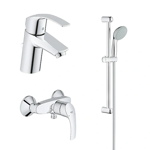 Комплект смесителей GROHE Eurosmart New, хром (123576) Комплект смесителей GROHE Eurosmart New, хром (123576)