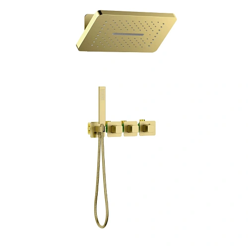 Душевая система Timo Petruma SX-5249/17SM встраиваемая с термостатом золото матовое Душевая система Timo Petruma SX-5249/17SM встраиваемая с термостатом золото матовое